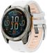 By Qubix - Siliconen bandje - Wit met zalmroze - 20mm Quickfit - Geschikt voor Garmin Fenix 7s/6s/5s / Instinct 2s / Epix Pro Gen 2 (42mm)