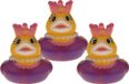 Krüger & Gregoriades Rubber badeendje prinses - 3x - paars - 5 cm