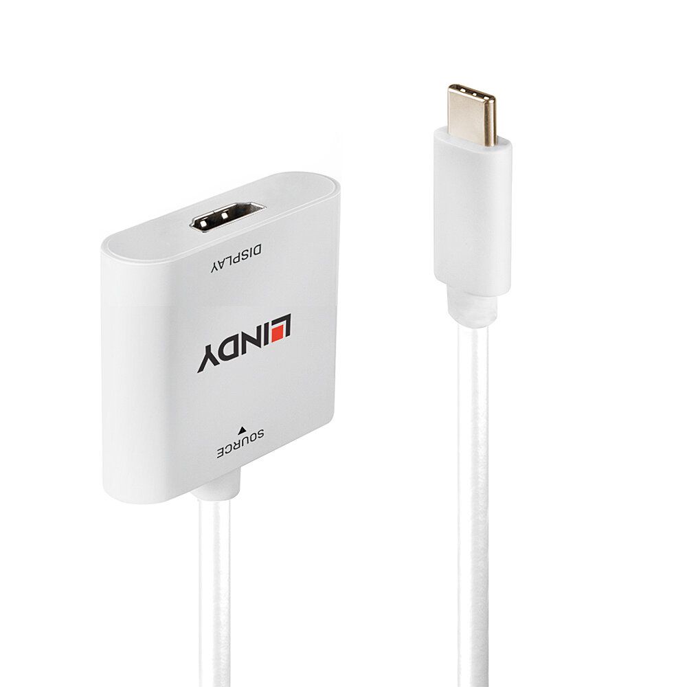 Lindy 43339 USB-C naar HDMI Adapter, 0.1 m, Wit