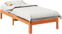 vidaXL Bedframe zonder matras, massief grenenhout, wasbruin, 80x200 cm