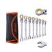 VEVOR Flex-Head Ratelsleutelset, 8-delige combinatiesleutelset met oprolbare tas, Cr-V stalen flexibele ratelsleutelset, metrisch 8 mm tot 17 mm, ideaal voor algemeen huishouden, autoreparaties