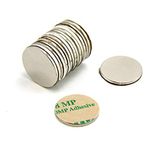 First4magnets F2015SA-4 zelfklevende 20 mm diameter x 1,5 mm N42 neodymium magneten trekken 2 kg (zuid) (4-pack), zilver, 25 x 10 x 3 cm, 4 stuks