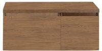 BES LED Frozen Badmeubelset 100 cm - Greeplijst in Kleur - Wastafel Onderkast met Bovenblad Honey