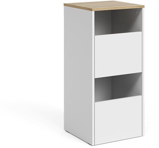 Vicco Badkamerkast Viktor, Wit/Artisanaal eiken, 40.2 x 88.2 cm met 2 deuren