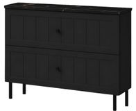 3xE living Armoire de salle de bain 80 cm Noir Royal
