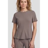 Anytime peplum top grijs