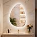 Luvodi – Miroir Lumineux De Salle De Bain Asymétrique – Verre Trempé Hd – Éclairage Led 3 Couleurs – Ip66 Antibuée – 50 X 70 Cm