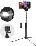 BlitzWolf 3 in 1 Selfie Stick met Afstandsbediening Verlichting en Foldable Tripod Stand - Draadloos Smartphone Statief en Driepoot