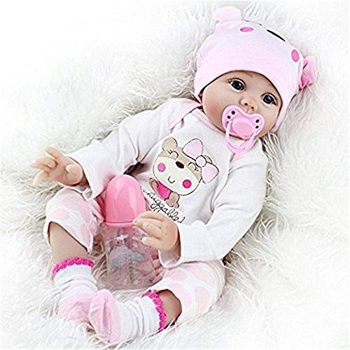 ZIYIUI 22 inch 55cm Reborn Babypop Meisje Levensechte Poppen Reborn Babypoppen Siliconen Pop Reborn Baby Dolls Kinderen Speelgoed Kerstcadeau
