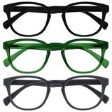 Opulize Pop 3 Stuks Retro Ronde Glad Mat Roze Purper Groen Mannen Vrouwen Leesbril Scharnieren Met Veer RRR2-456