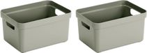 Sunware Opbergbox Sigma - 3x - kunststof - lichtgroen - 5 liter - Opbergbakken/opbergers - 25,2 x 18 x 12,2 cm