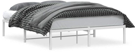 vidaXL Bedframe metaal wit 135x190 cm
