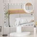 Miroir de maquillage lumineux XL avec éclairage LED 35, écran tactile dimmable et miroir grossissant 10x