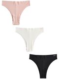 Next Dames Set van 3 katoenrijke No VPL Brazilian slips - oudroze / zwart / wit