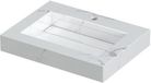 Wastafel INK Pitch Wastafel Keramische Slab Bak met Drain en Front en Side Skirts 1 Kraangat - 600x450x90 mm - Statuario Glans