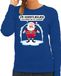 Bellatio Decorations Foute Kersttrui - kerstliedjes zijn weer om te janken - Hekel aan kerstliedjes - blauw - dames M