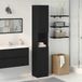 Maison Exclusive - Armoire de salle de bain, noir, aspect chêne, 32 x 34 x 188,5 cm
