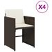 VidaXL Tuinstoel Terras Gecapitonneerde zitting Polyrattan, Staal Crème, Wit