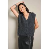 LOLALIZA gebreid vest met wol - grijs