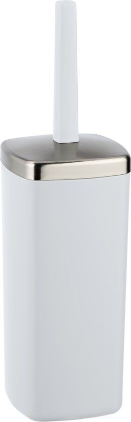 WENKO Toiletborstel mat wit / wc borstel vierkant