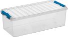 Sunware Q-line opbergbox 9,5L transparant blauw - 48,5 x 19 x 14,7 cm