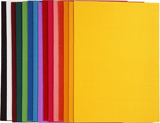 Creotime Ribbelkarton - 25x35 cm - 15 Assorted Sheets
