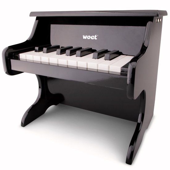 New Classic Toys Houten Speelgoed Piano - Zwart - Inclusief Muziekboekje en Toonlader - Vanaf 3 jaar
