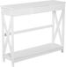 HOMCOM table console - Bois - 100x30x81cm - Blanc