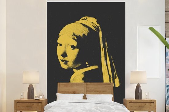 Nr1Wallpaper Behang - Fotobehang Meisje met de parel - Johannes Vermeer - Geel - Breedte 225 cm x hoogte 350 cm