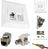 Kathrein ESN 300 Netwerkdoos Inbouw (in muur) Inzet met centraalstuk en frame CAT 6A Zuiver wit (RAL 9010)