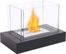 Merkloos / Sans marque Vuurkorf Rechthoekige Vuurpot op Tafelblad Met Vierzijdig Glas 34cmL - Draagbare Tafelblad Open Haard - Schoon Brandende Bio-ethanol Open Haard - Zonder Ventilatieopeningen - Voor Binnen en Buiten