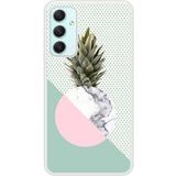 Samsung Bedrukt siliconen hoesje compatibel met Galaxy A34 5G Ananas marbre
