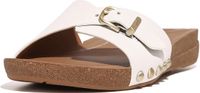 FitFlop FitFlop Iqushion Adjustable Buckle Leather Slides WIT - Maat 36