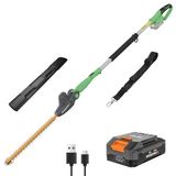 WORKPRO X Accu telescopische heggenschaar 20 V met 2,0 Ah accu en type C oplaadkabel, 2,8 m snijlengte 45 cm, Ø 18 mm, met telescoopstang voor tuin, hoge heggen en