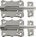 AMIG schuifslot/plaatgrendel - 2x - staal - 4 x 3.8 cm - vernikkeld - zilver - deur - poort