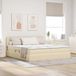 Maison Exclusive - Lit LED avec rangement et matelas, couleur crème, 180 x 200 cm, rembourré