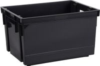 EDA Opbergbox/opbergkrat 20 L - Zwart - Kunststof