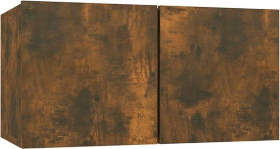 vidaXL Tv-meubel hangend 60x30x30 cm bewerkt hout gerookt eikenkleurig