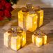 Decoratieve CRÈME LED-geschenkdozen met timer, set van 3
