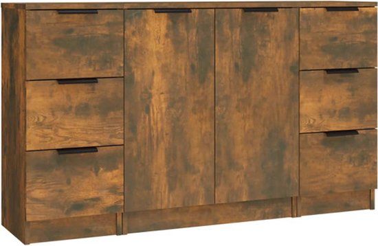 vidaXL Dressoir Bewerkt Hout Gerookt Eikenkleurig