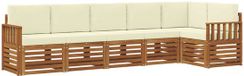 vidaXL Bank loungeset 6 zitplaatsen Natuurlijk en crème Polyester