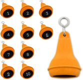 CombiCraft Peervormige sleutelhangers 10 stuks (+ gravering 1 t/m 10) - Oranje