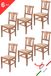 t m c s Tommychairs Artemisia - Eetkamerstoelen - Set van 6 - Licht Walnoot - Stof & Hout