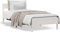 vidaXL Bedframe massief grenenhout wit 90x200 cm