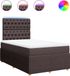 vidaXL Boxspringbed met matras, donkerbruin, 120x200 cm, met stoffen bekleding