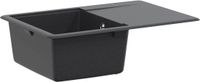 vidaXL - Enkele keukenspoelbak - Graniet - 67 x 46 x 19 cm - Grafiet