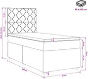 vidaXL Boxspringbed met matras Lichtgrijs 90 x 200 cm Stof
