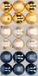 Merkloos / Sans marque Kerstversiering 18x stuks kunststof kerstballen mix van donkerblauw, champagne en goud 8 cm