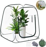 Famanu - Kleine broeikas, overwinteringstent voor planten, 98 x 98 x 98 cm, transparant, geen montage nodig, winterkas voor groenten en bloemen