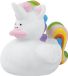 Krüger & Gregoriades Badeendje Eenhoorn - regenboogkleuren - rubber - 7 cm
